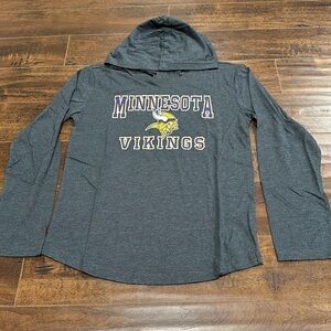 NWT- NFL Youth Minnesota Vikings Hooded Long-sleeve girls grey shirt